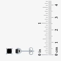 1 CT. T.W. Natural Black Diamond 10K White Gold 5mm Stud Earrings