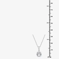 Womens 1 CT. Lab Grown White Diamond 14K Gold Round 18 Inch Pendant Necklace
