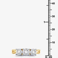 (H-I / I1) Womens 1/2 CT. T.W. Lab Grown White Diamond 14K Gold Over Silver Sterling 3-Stone Engagement Ring