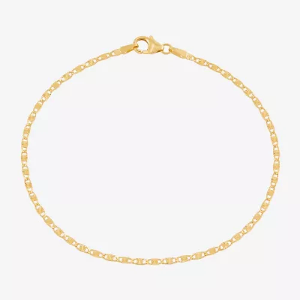Made in Italy 10K Gold 7.5 Inch Solid Fashion Chain Bracelet