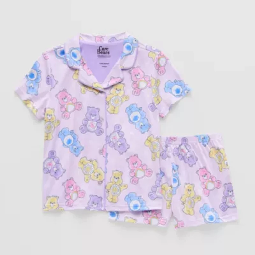 Girls Care Bears V-Neck Short Sleeve 2-pc. Pajama Sets