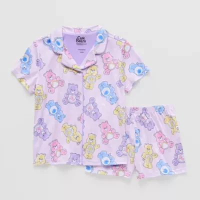 Girls Care Bears V-Neck Short Sleeve 2-pc. Pajama Sets