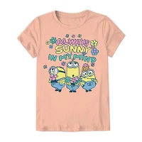 Little & Big Girls Crew Neck Short Sleeve Minions Graphic T-Shirt