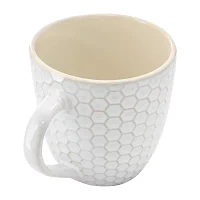 Elama Honeycomb 6 Piece White 6-pc. Geometric Coffee Mug