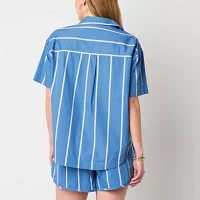 a.n.a Womens Short Sleeve Regular Fit Button-Down Shirt