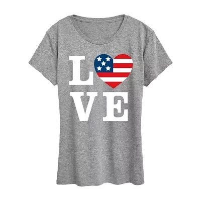 Womens Crew Neck Short Sleeve Graphic T-Shirt