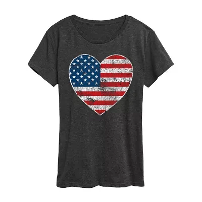 Womens Crew Neck Short Sleeve Graphic T-Shirt