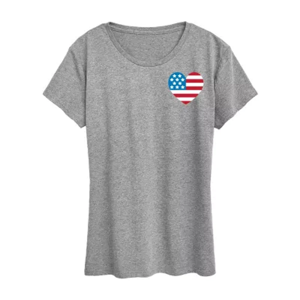 Womens Crew Neck Short Sleeve Graphic T-Shirt