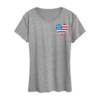 Womens Crew Neck Short Sleeve Graphic T-Shirt