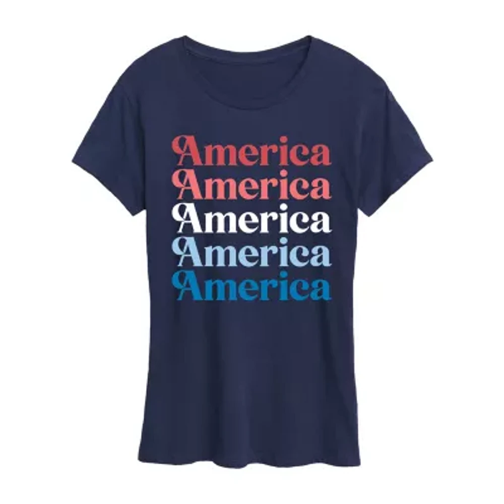 Womens Crew Neck Short Sleeve Graphic T-Shirt
