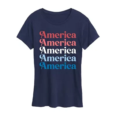 Womens Crew Neck Short Sleeve Graphic T-Shirt