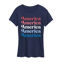 Womens Crew Neck Short Sleeve Graphic T-Shirt