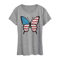 Womens Crew Neck Short Sleeve Graphic T-Shirt