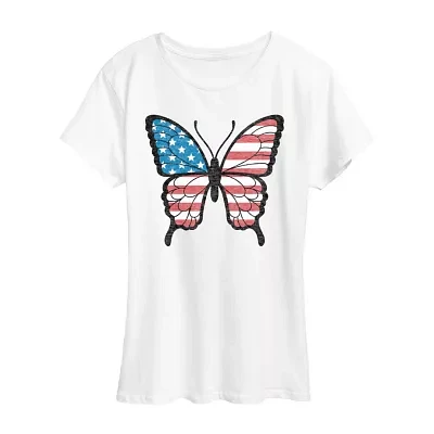 Womens Crew Neck Short Sleeve Graphic T-Shirt