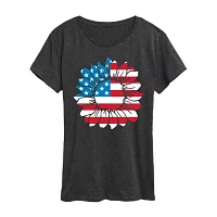 Womens Crew Neck Short Sleeve Graphic T-Shirt