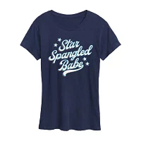 Womens Crew Neck Short Sleeve Graphic T-Shirt