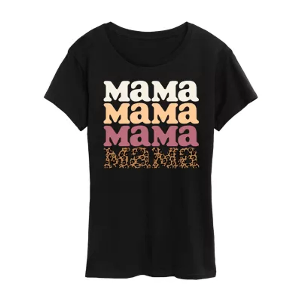 Womens Crew Neck Short Sleeve Graphic T-Shirt