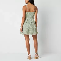 by&by Womens Floral Fit + Flare Dress Juniors