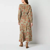 Frye and Co. Womens Long Sleeve Floral Maxi Dress