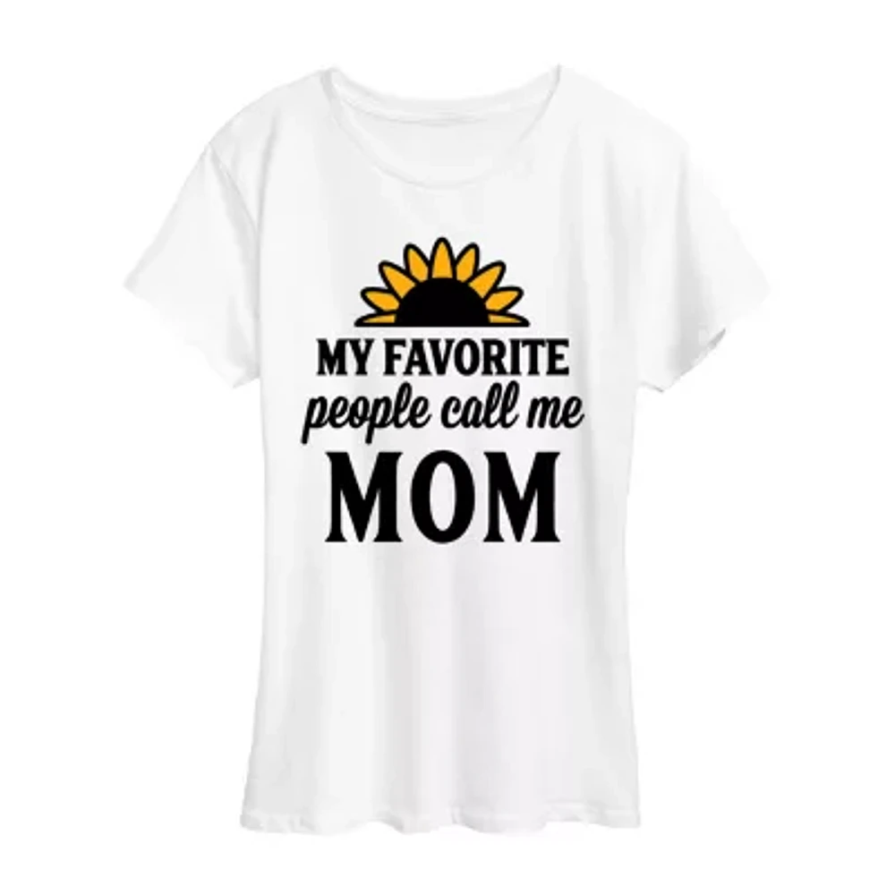 Womens Crew Neck Short Sleeve Graphic T-Shirt