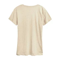 Womens Crew Neck Short Sleeve Peanuts Graphic T-Shirt