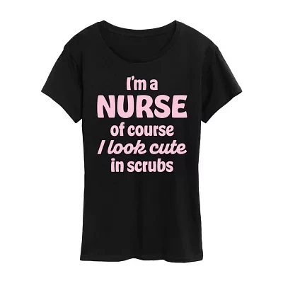 Womens Crew Neck Short Sleeve Graphic T-Shirt