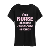Womens Crew Neck Short Sleeve Graphic T-Shirt