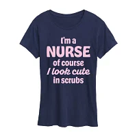 Womens Crew Neck Short Sleeve Graphic T-Shirt