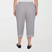 Alfred Dunner Crystal Springs Womens Plus Capri Pants