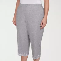 Alfred Dunner Crystal Springs Womens Plus Capri Pants