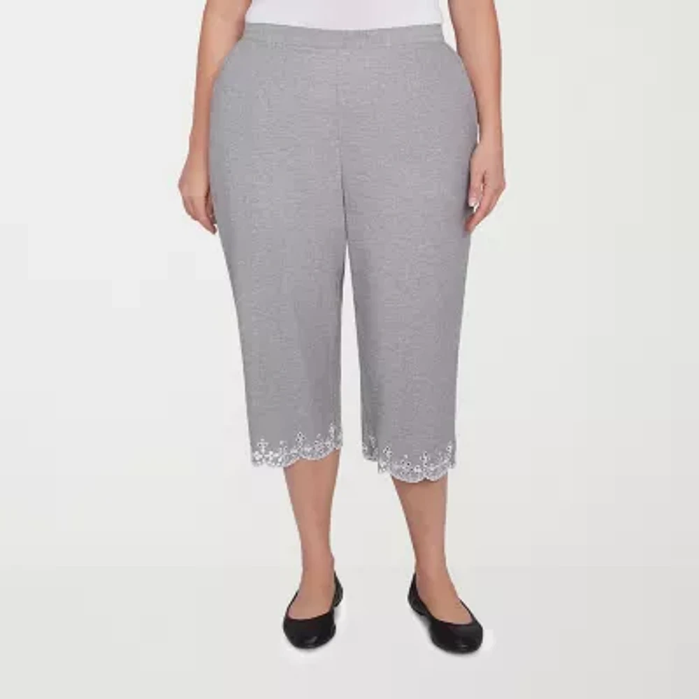 Alfred Dunner Crystal Springs Womens Plus Capri Pants