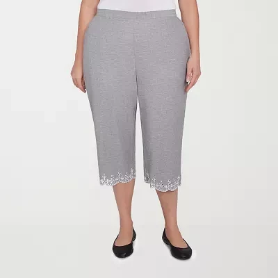 Alfred Dunner Crystal Springs Womens Plus Capri Pants