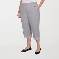 Alfred Dunner Crystal Springs Womens Plus Capri Pants