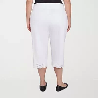 Alfred Dunner Crystal Springs Womens Plus Capri Pants