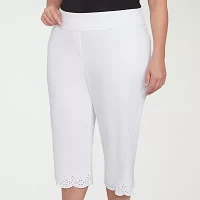 Alfred Dunner Crystal Springs Womens Plus Capri Pants