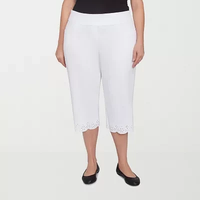 Alfred Dunner Crystal Springs Womens Plus Capri Pants