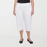 Alfred Dunner Crystal Springs Womens Plus Capri Pants