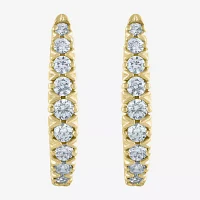 (G,Si2) 1/4 CT. T.W. Lab Grown White Diamond 10K Gold 21.9mm Hoop Earrings