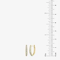 (G,Si2) 1/4 CT. T.W. Lab Grown White Diamond 10K Gold 21.9mm Hoop Earrings