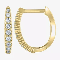 (G,Si2) 1/4 CT. T.W. Lab Grown White Diamond 10K Gold 21.9mm Hoop Earrings