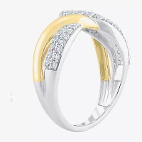 (Si2 / G) Womens 1/2 CT. T.W. Lab Grown White Diamond 10K Gold Cocktail Ring