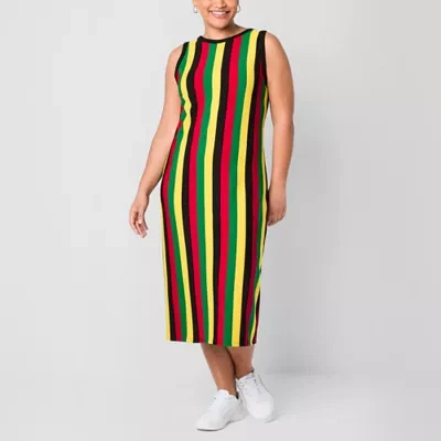 Hope & Wonder Juneteenth Womens Plus Sleeveless Maxi Dress