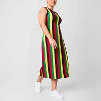 Hope & Wonder Juneteenth Womens Plus Sleeveless Maxi Dress