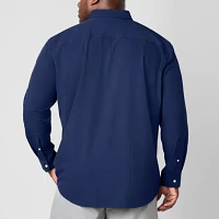 St. John's Bay Performance Big and Tall Mens Moisture Wicking Classic Fit Long Sleeve Grid Button-Down Shirt