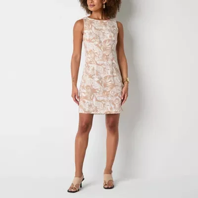 Alyx Womens Sleeveless Floral Sheath Dress
