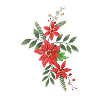 Cheungs Poinsettia Flowers Metal Wall Art