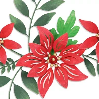 Cheungs Poinsettia Flowers Metal Wall Art