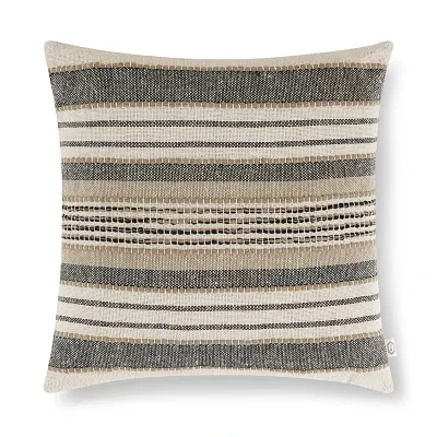 Indigo Road By Egypt Sherrod Azzo Multi-Weave Stripe 100% Cotton Square Throw Pillows