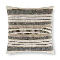 Indigo Road By Egypt Sherrod Azzo Multi-Weave Stripe 100% Cotton Square Throw Pillows