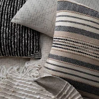 Indigo Road By Egypt Sherrod Azzo Multi-Weave Stripe 100% Cotton Square Throw Pillows